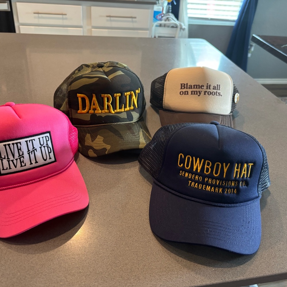 Set of Four Stylish Trucker Hats